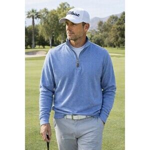 Johnnie-O Men’s XL Blue 1/4 Zip Pullover Cotton Blend Golf Sweater